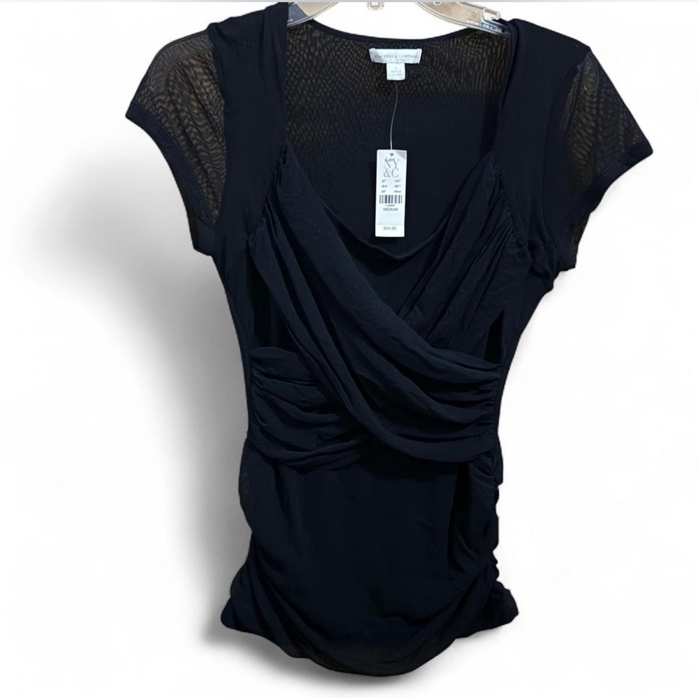 NWT New York & CO sheer black blouse